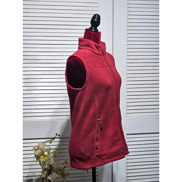 Eastern Mountain Sports Women's Red Polartec Fleece Vest Full Zip Size M 2988 - Picture 2 of 11